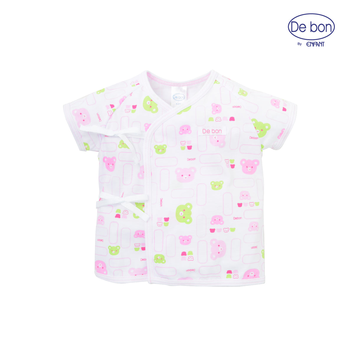 De bon ชุดเสื้อกระดุม+เสื้อป้ายกับกางเกง สำหรับแรกเกิด-2ขวบ รวม4ลายน่ารักๆ