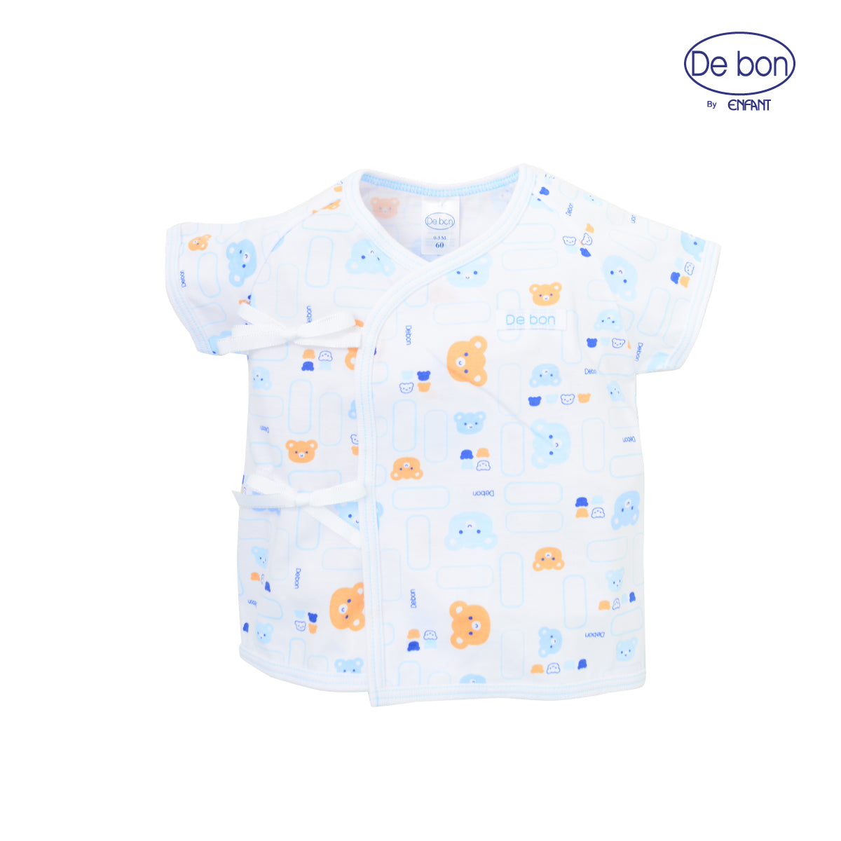 De bon ชุดเสื้อกระดุม+เสื้อป้ายกับกางเกง สำหรับแรกเกิด-2ขวบ รวม4ลายน่ารักๆ