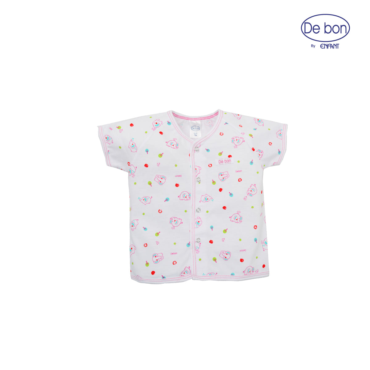 De bon ชุดเสื้อกระดุม+เสื้อป้ายกับกางเกง สำหรับแรกเกิด-2ขวบ รวม4ลายน่ารักๆ