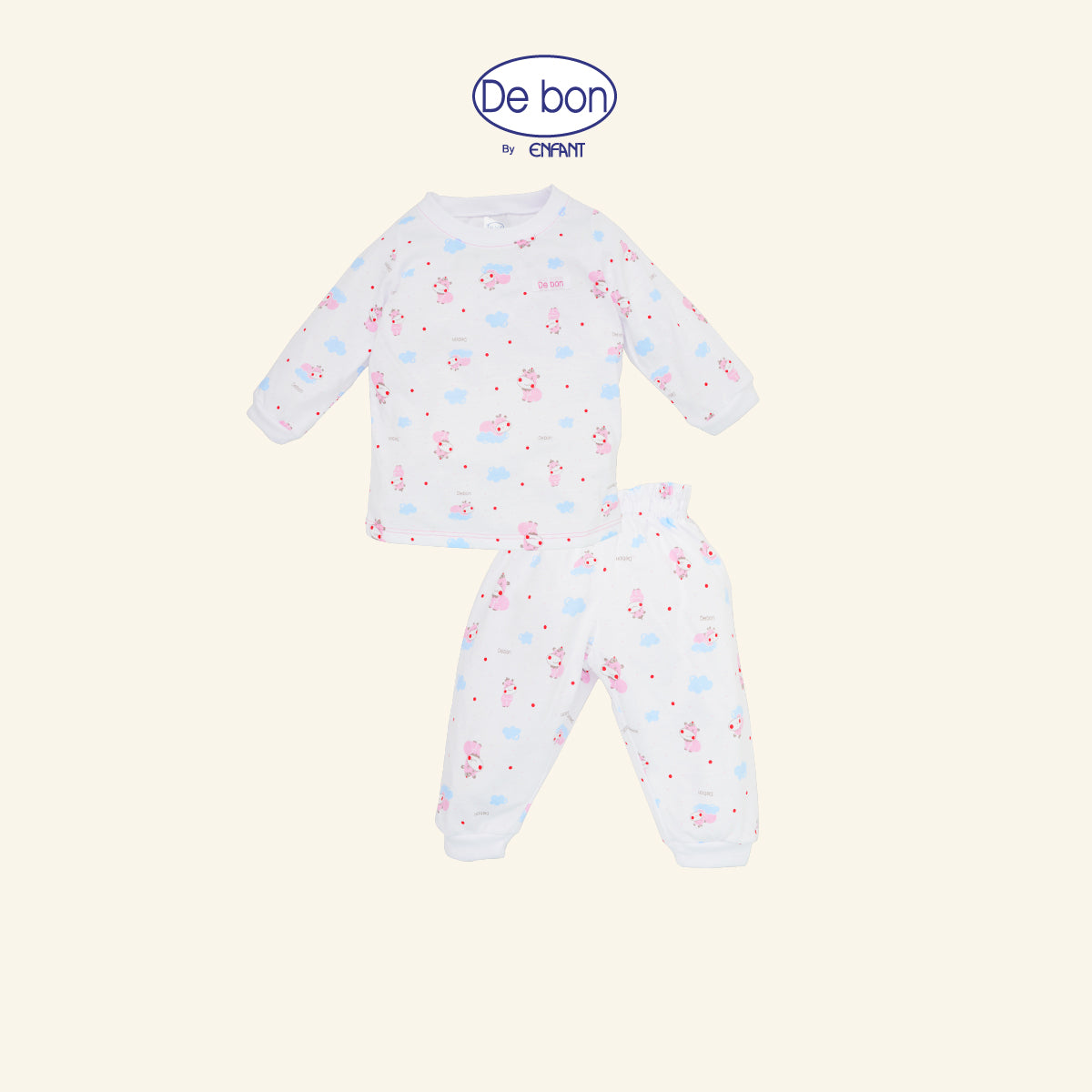 DE BON BY ENFANT ชุดนอนเด็กแขนยาวขายาว  (เสื้อสวม) ลายการ์ตูน EI1AY1