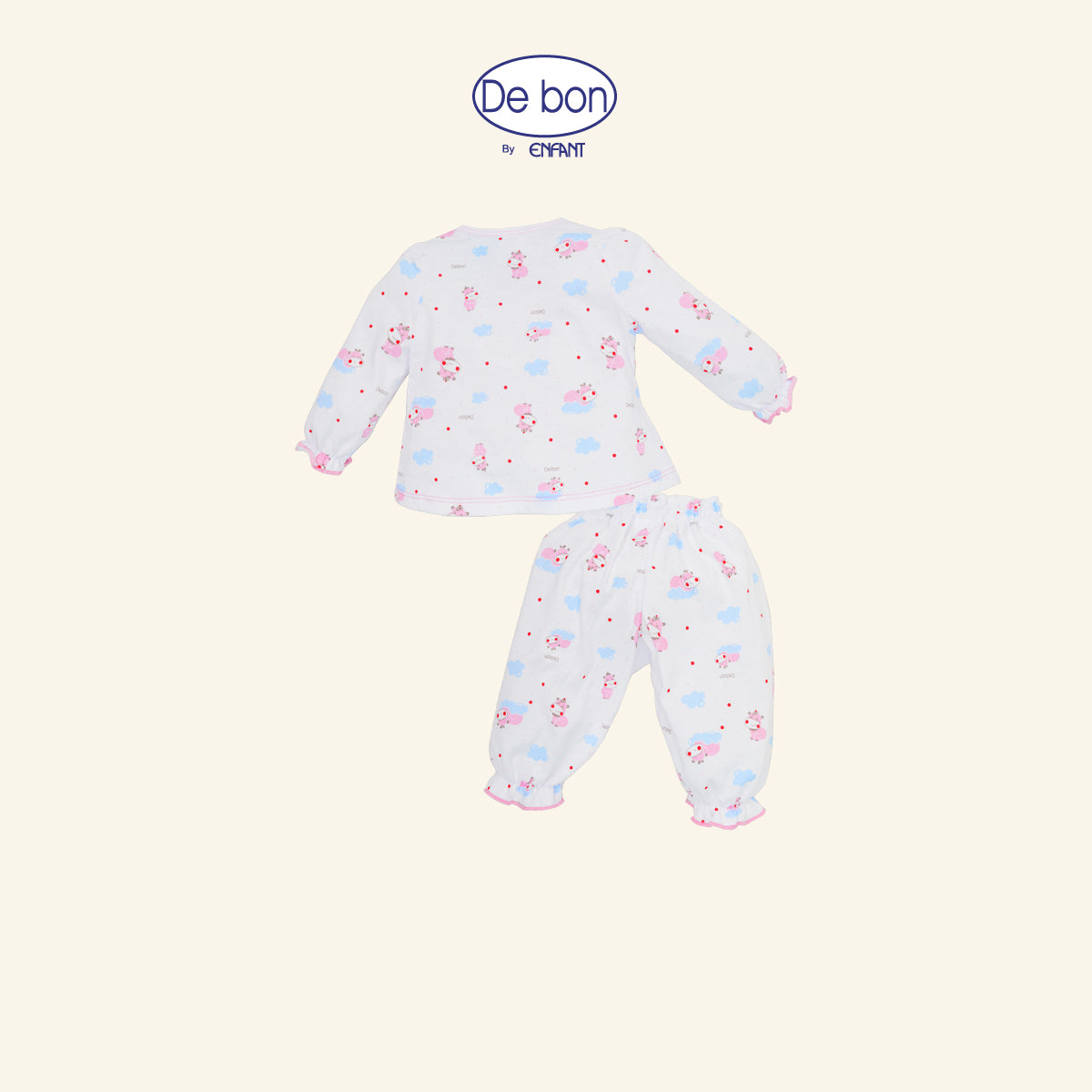 DE BON BY ENFANT ชุดเด็กอ่อน  เสื้อแขนยาวผูกหน้า + กางเกงขายาว EI1AY8