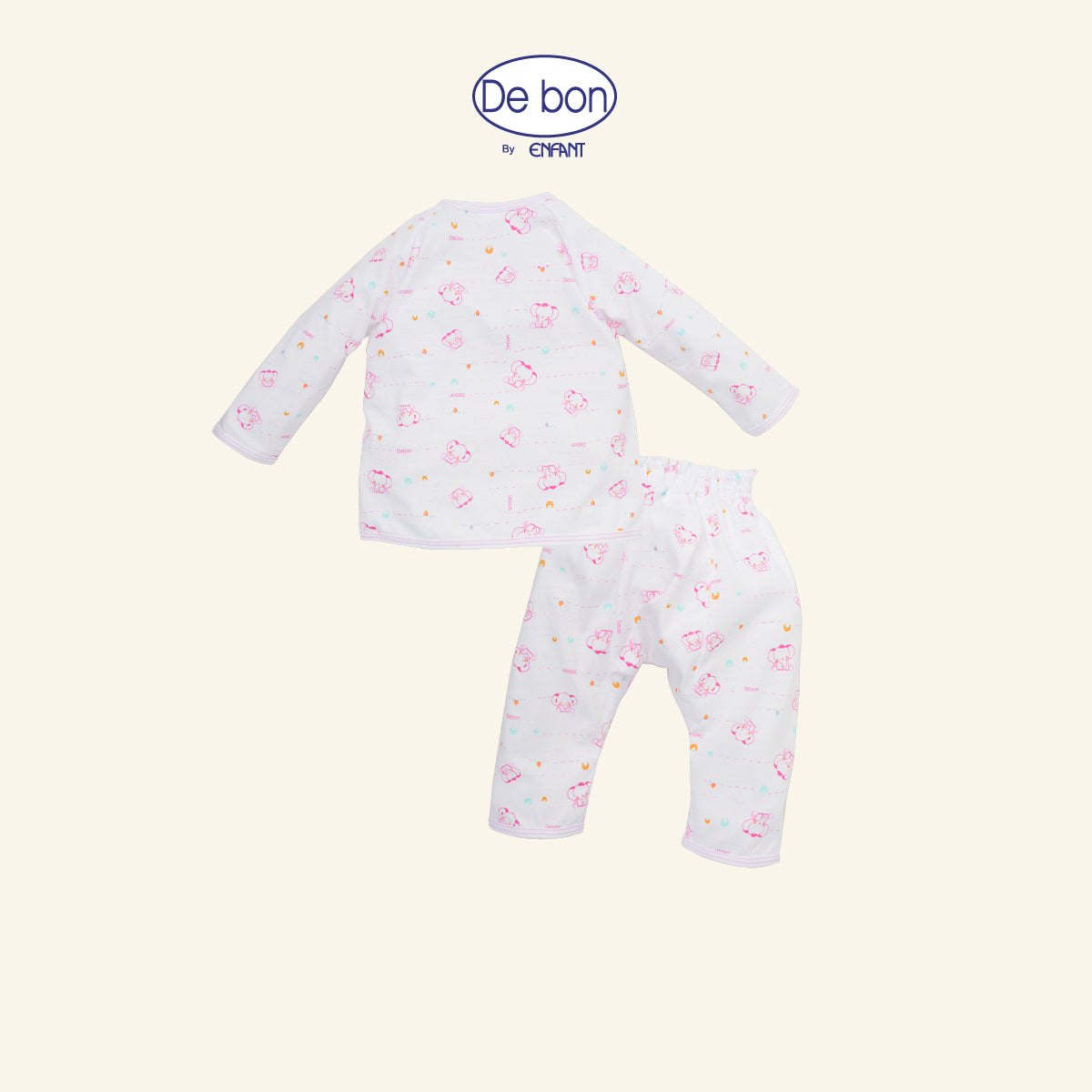 DE BON ชุดกระดุม แขนยาว 3เดือน-2ปี ช้างน้อย 2สีEI1AZ6
