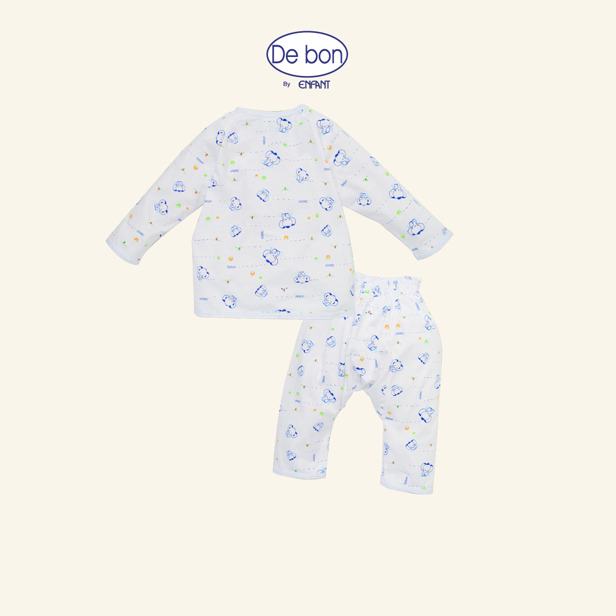 DE BON ชุดกระดุม แขนยาว 3เดือน-2ปี ช้างน้อย 2สีEI1AZ6