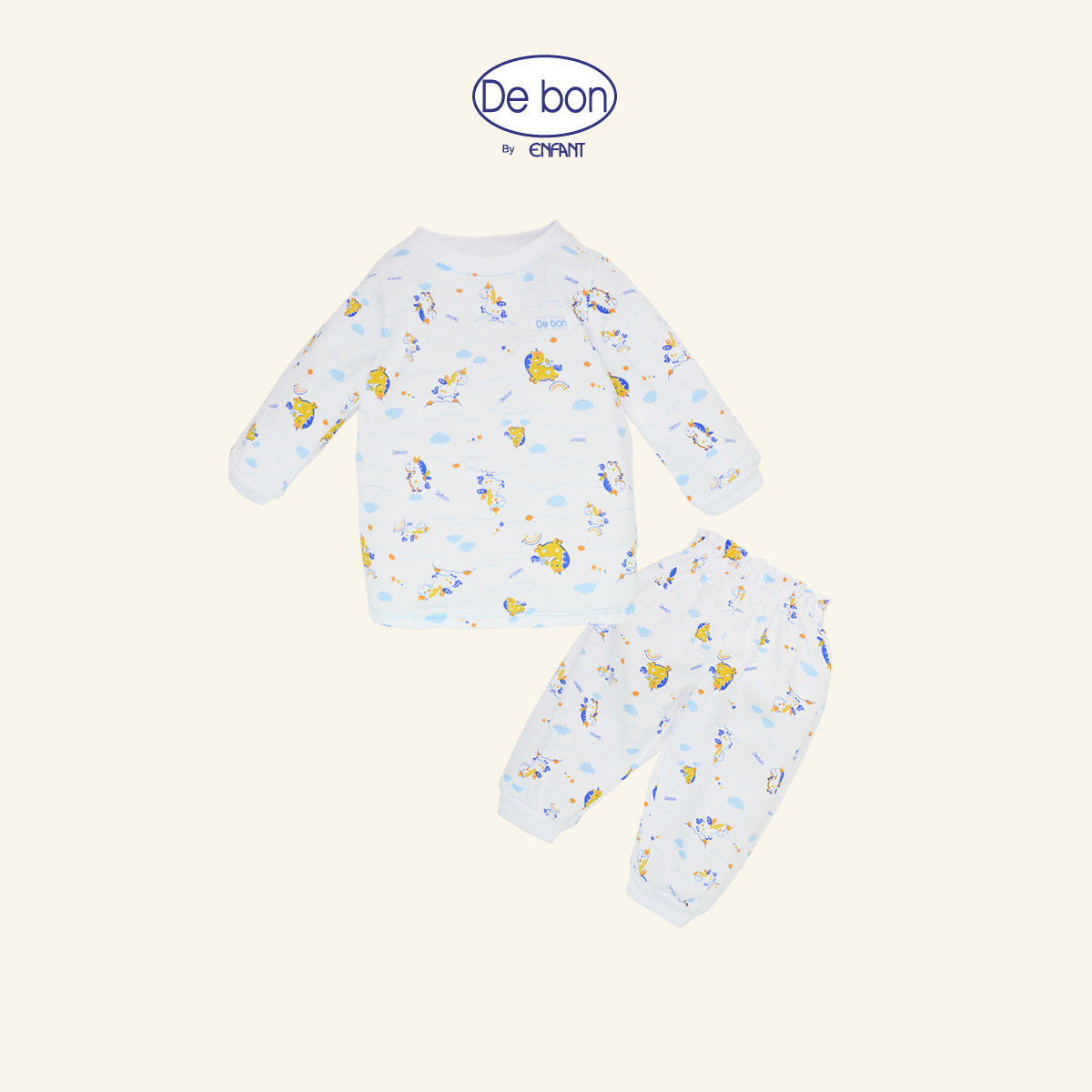 DE BON ชุดนอนเด็กแขนยาวขายาว  (เสื้อสวม) ยูนิคอร์น EI1BC1