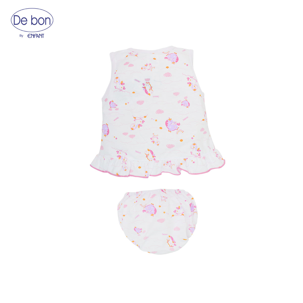 DE BON  ชุดเสื้อแขนกุดคู่กางเกงใน แรกเกิด-6เดือน ยูนิคอร์น EI1BC2