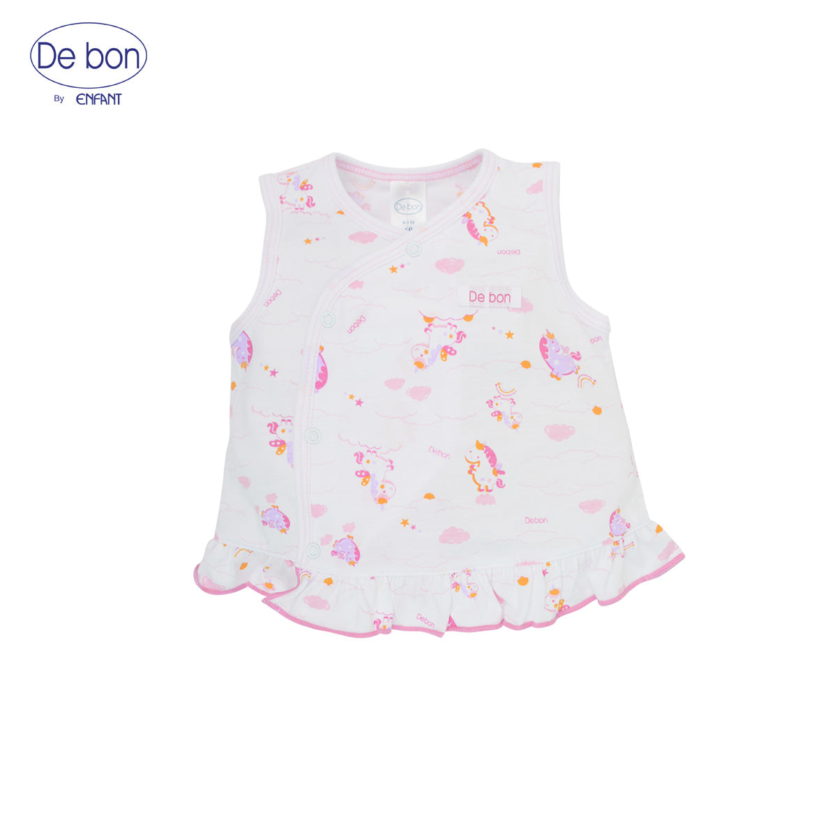 DE BON  ชุดเสื้อแขนกุดคู่กางเกงใน แรกเกิด-6เดือน ยูนิคอร์น EI1BC2