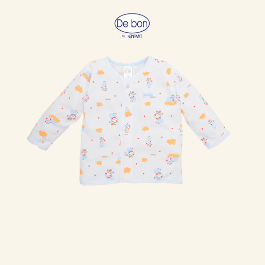 DE BON BY ENFANT เสื้อเด็กอ่อนแขนยาวแบบผ่าหน้า (ติดกระดุม) EI2AY6