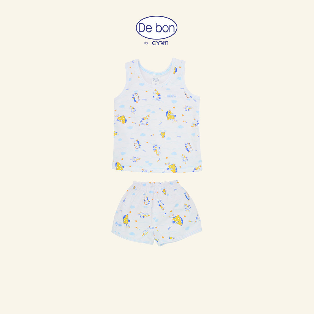 DE BON  เสื้อแขนสั้นกางเกงขาสั้น 1-24เดือน ยูนิคอร์น (ขายแยกชิ้น) EI2BC2+EI2BC4+EI2BC5+EI3BC6