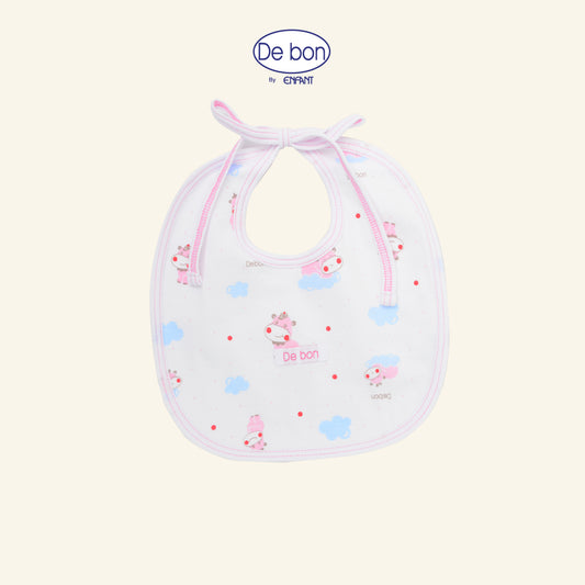 DE BON  BY ENFANT ผ้ากันเปื้อน ลายวัวน้อย ฟ้า-ชมพู EI5AY0