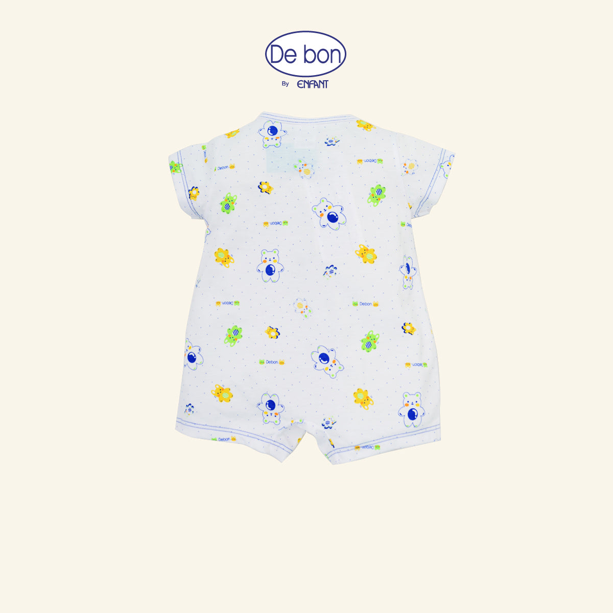 DE BON ชุดบอดี้สูทแขนสั้นเด็กอ่อนแรกเกิด-6เดือน ลายหมีขาว 2สี รุ่นEI8AW0