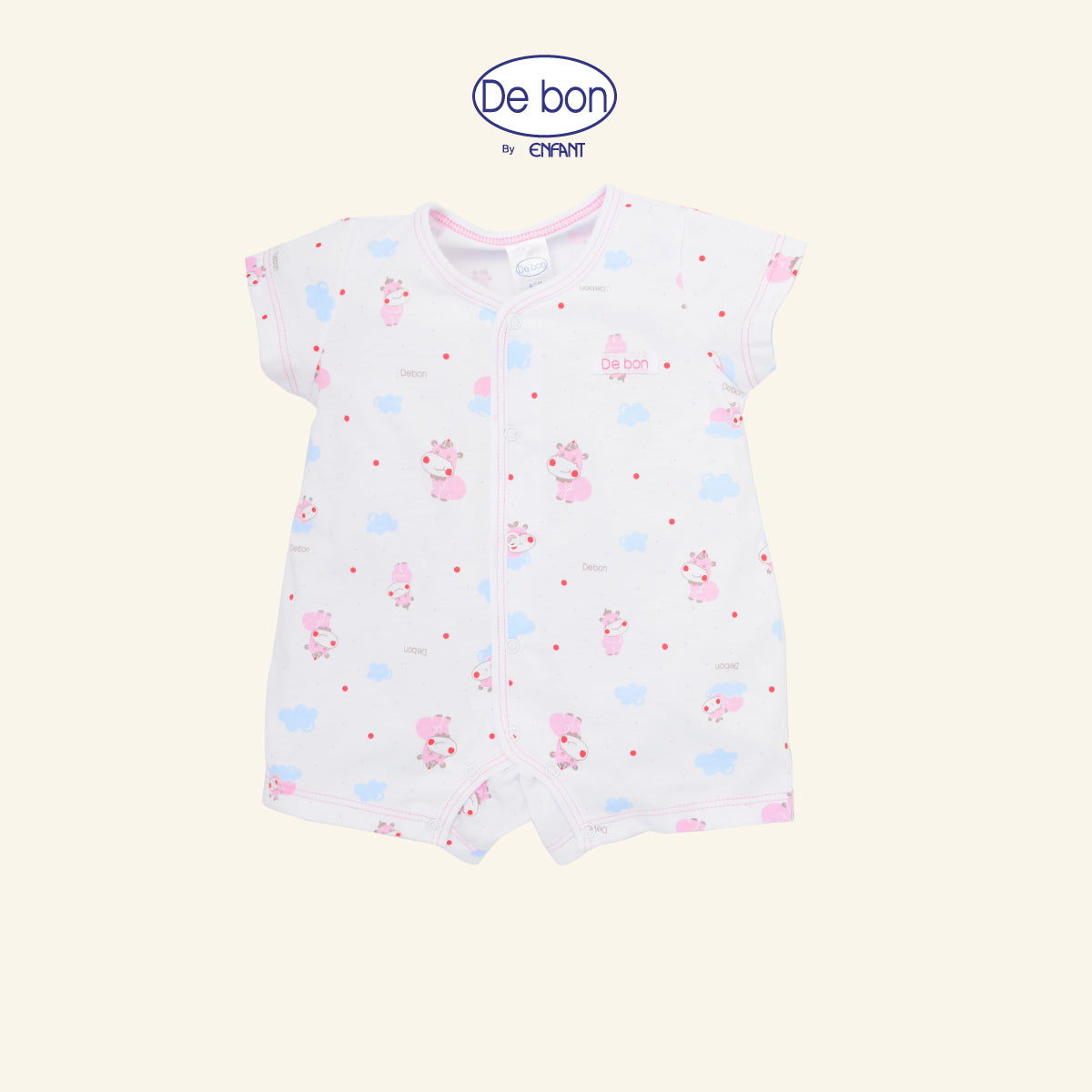 DE BON BY ENFANT บอดี้สูทเด็กอ่อนแขนสั้น (ลายการ์ตูน) EI8AY0