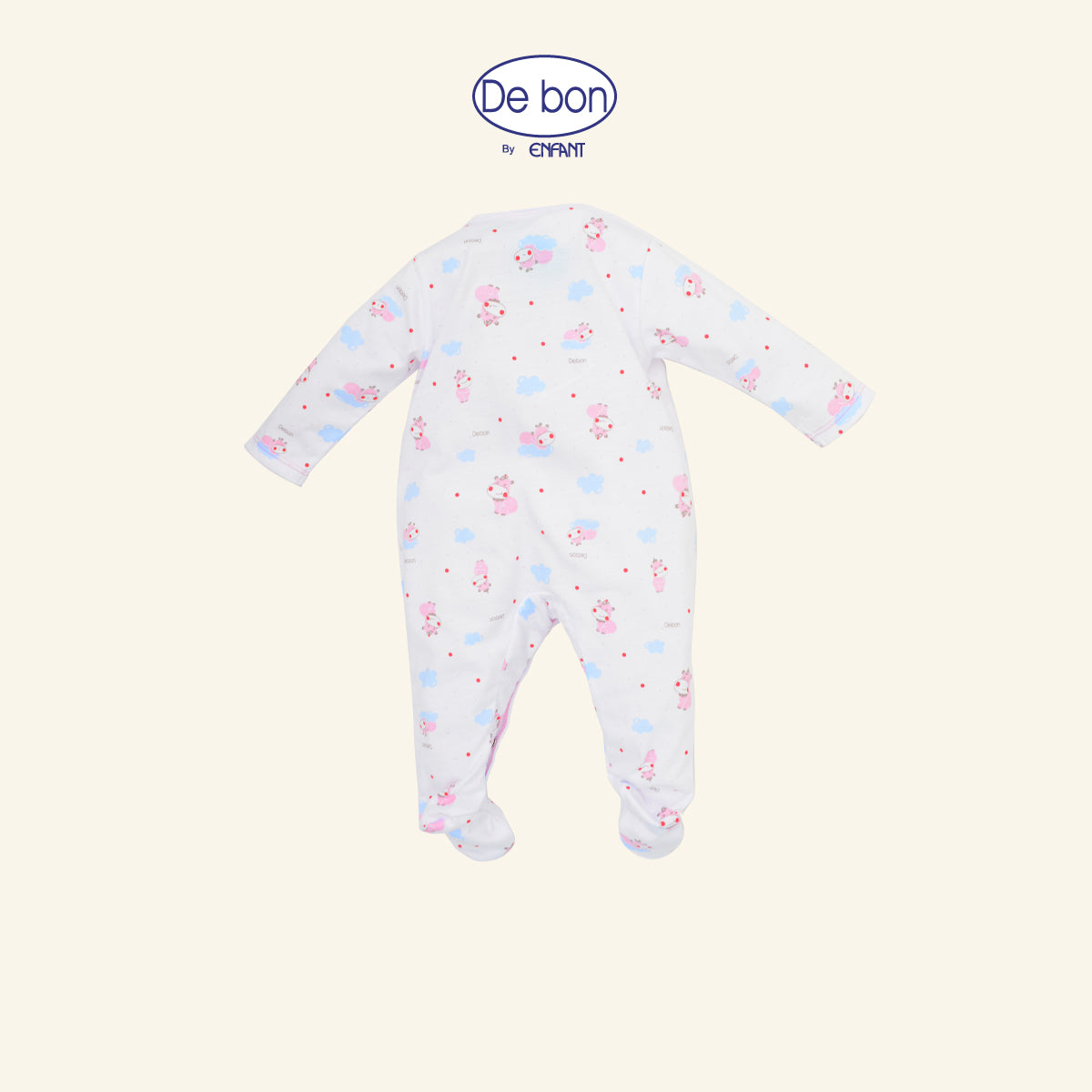 DE BON BY ENFANT บอดี้สูทเด็กอ่อนแขนยาวมีเท้า (ลายการ์ตูน) EI8AY2