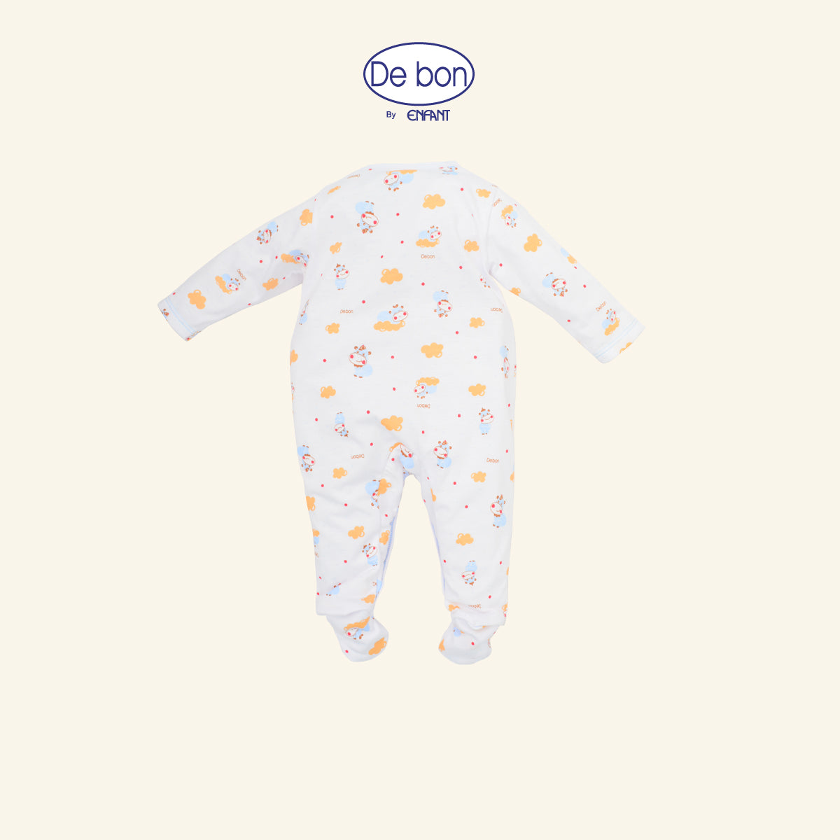 DE BON BY ENFANT บอดี้สูทเด็กอ่อนแขนยาวมีเท้า (ลายการ์ตูน) EI8AY2