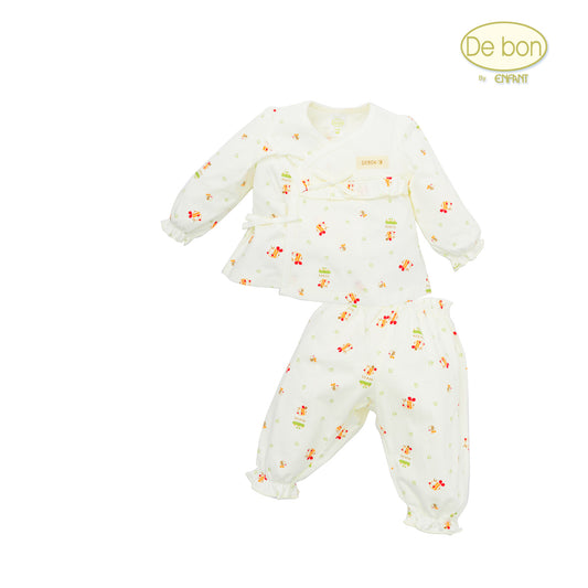 De bon Pure Organic ชุดผูกแขนยาวสำหรับเด้กแรกเกิด-6เดือน EJ1C28