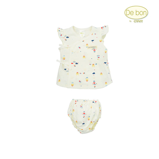 De bon Pure Organic ชุดเสื้อผ้าเด็กอ่อน เสื้อ-กางเกงใน EJ1C32
