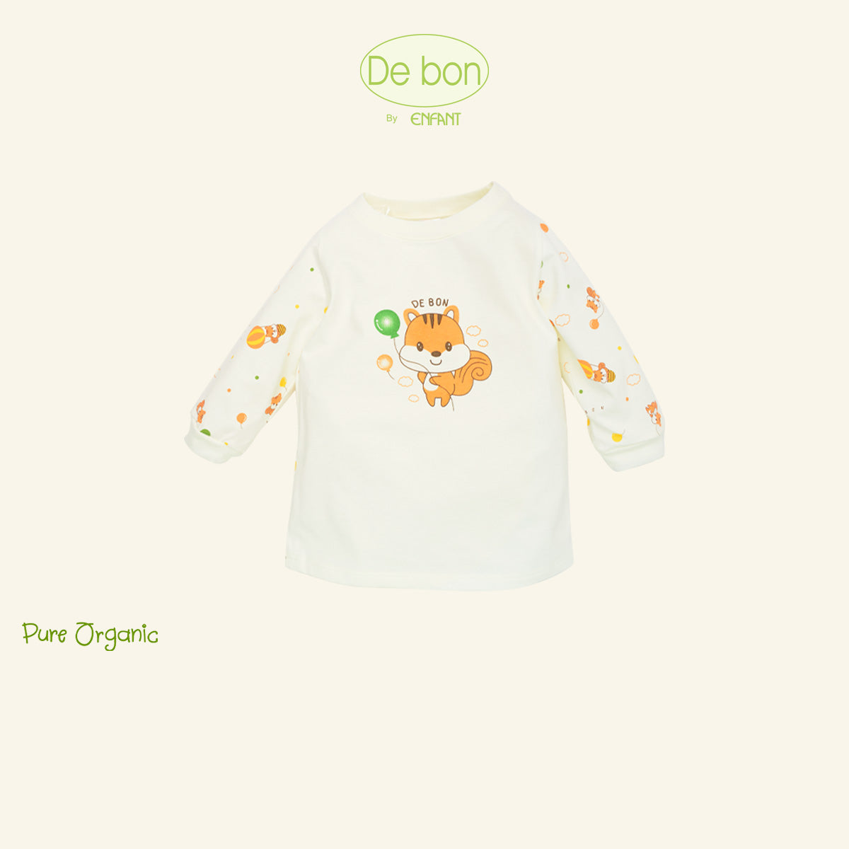 De Bon By Enfant ชุดนอนแขนยาว+ขายาว ลายกระรอกบอลลูน 6เดือน – 4ปี EJ1C70