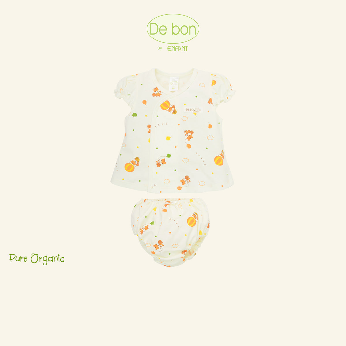 De Bon By Enfant ชุดเซ็ตเสื้อแขนสั้น+กางเกงขาสั้น ลายกระรอกบอลลูน แรกเกิด - 6 เดือน EJ1C72