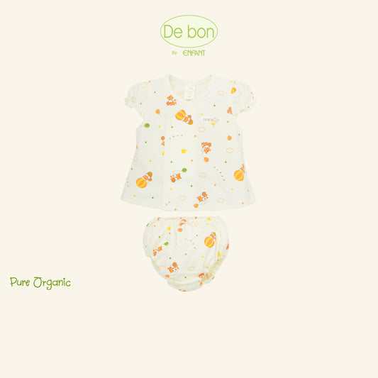 De Bon By Enfant ชุดเซ็ตเสื้อแขนสั้น+กางเกงขาสั้น ลายกระรอกบอลลูน แรกเกิด - 6 เดือน EJ1C72