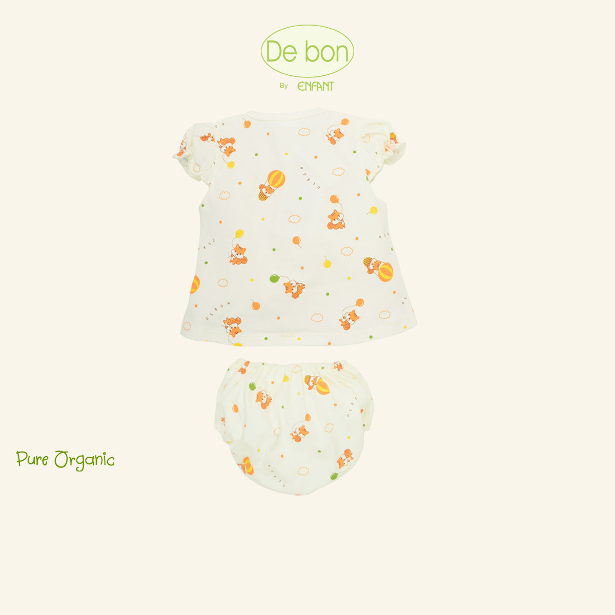 De Bon By Enfant ชุดเซ็ตเสื้อแขนสั้น+กางเกงขาสั้น ลายกระรอกบอลลูน แรกเกิด - 6 เดือน EJ1C72