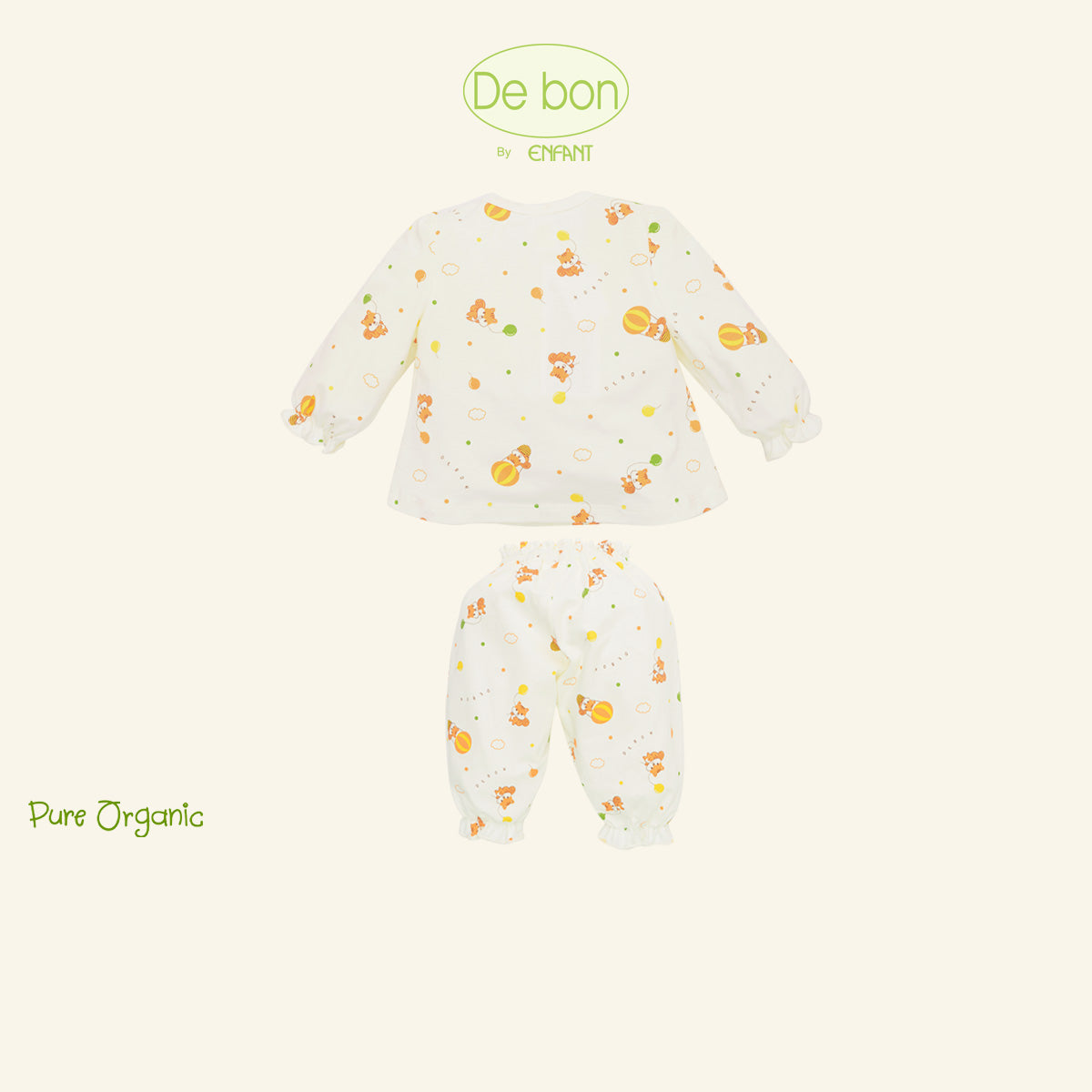 De Bon By Enfant ชุดนอนแขนยาว+ขายาว ลายกระรอกบอลลูน แรกเกิด - 6เดือน EJ1C78