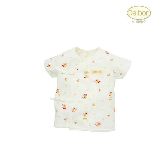 De bon Pure Organic เสื้อผูกแขนสั้นสำหรับเด็กแรกเกิด-6เดือน EJ2C25
