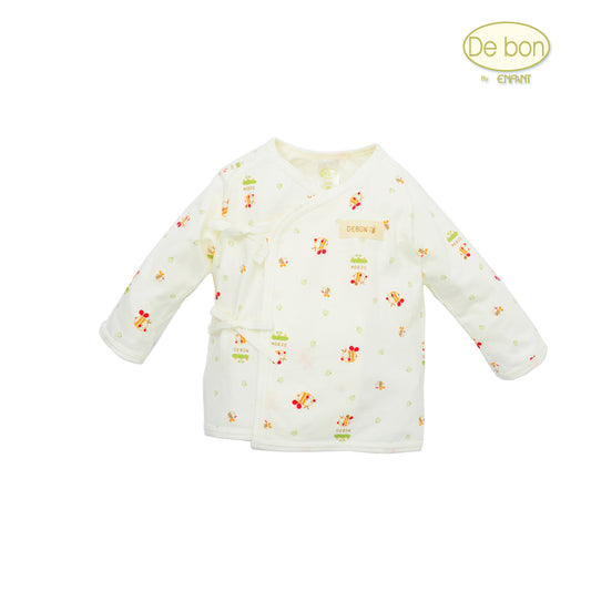 De bon Pure Organic เสื้อผูกแขนยาวสำหรับทารกแรกเกิด-6เดือน EJ2C27