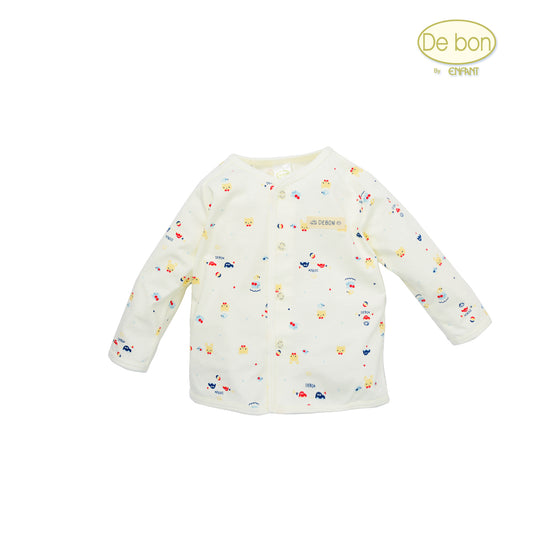 De bon Pure Organic เสื้อแขนยาวสำหรับเด็กเล็ก3เดือน-2ขวบ EJ2C36