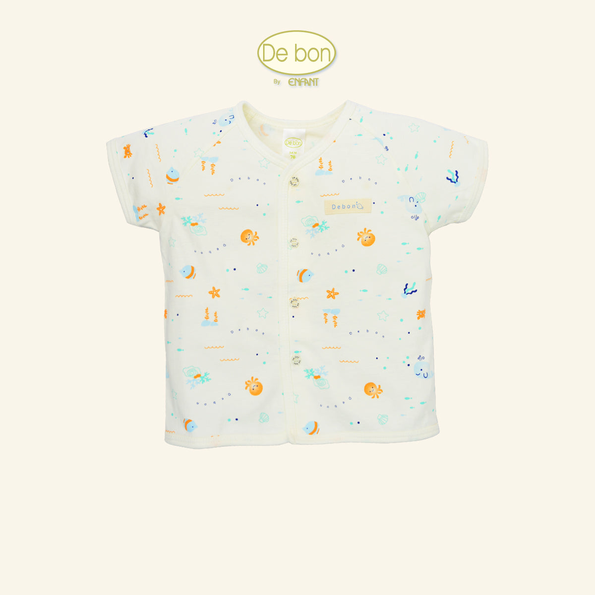 DE BON ขายแยกชิ้น เสื้อแขนสั้นแบบกระดุมผ่านหน้า แขนสั้นแบบป้ายเชือกผูก กางเกงขาสั้น EJ2C64 2C65 3C66