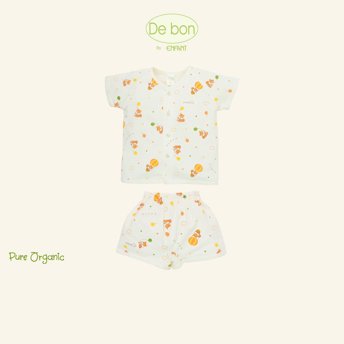 De Bon By Enfant เสื้อแขนสั้น+กางเกงขาสั้น ขายแยกชิ้น ลายกระรอกบอลลูน แรกเกิด - 2ปี EJ2C74+EJ2C75+EJ3C76