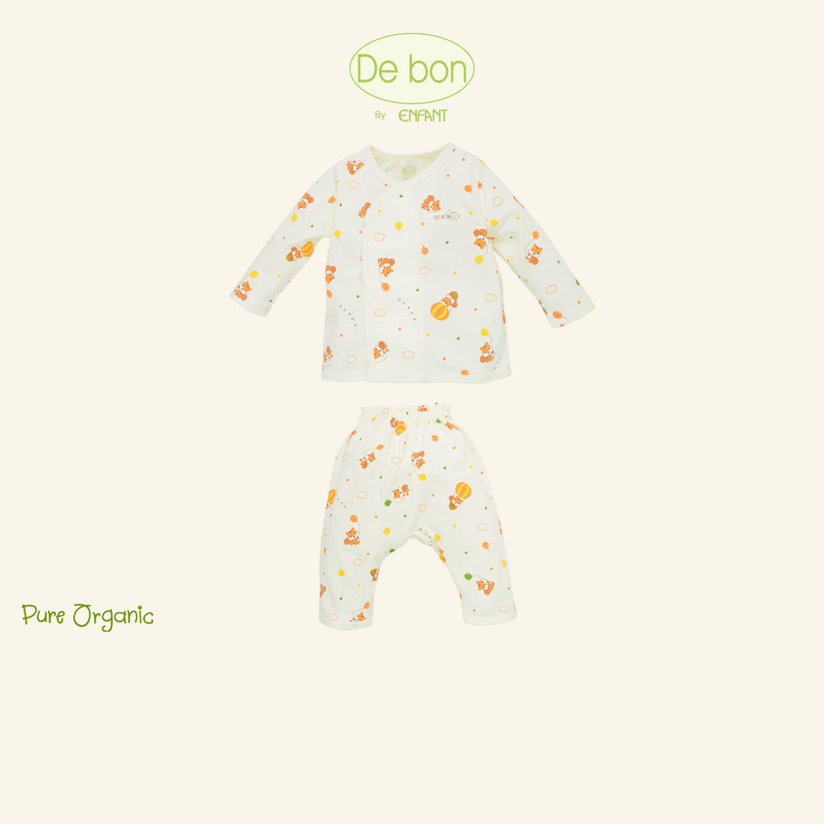 De Bon By Enfant เสื้อแขนยาว+กางเกงขายาว ขายแยกชิ้น ลายกระรอกบอลลูน แรกเกิด - 2ปี EJ2C76+EJ2C77+EJ4C75