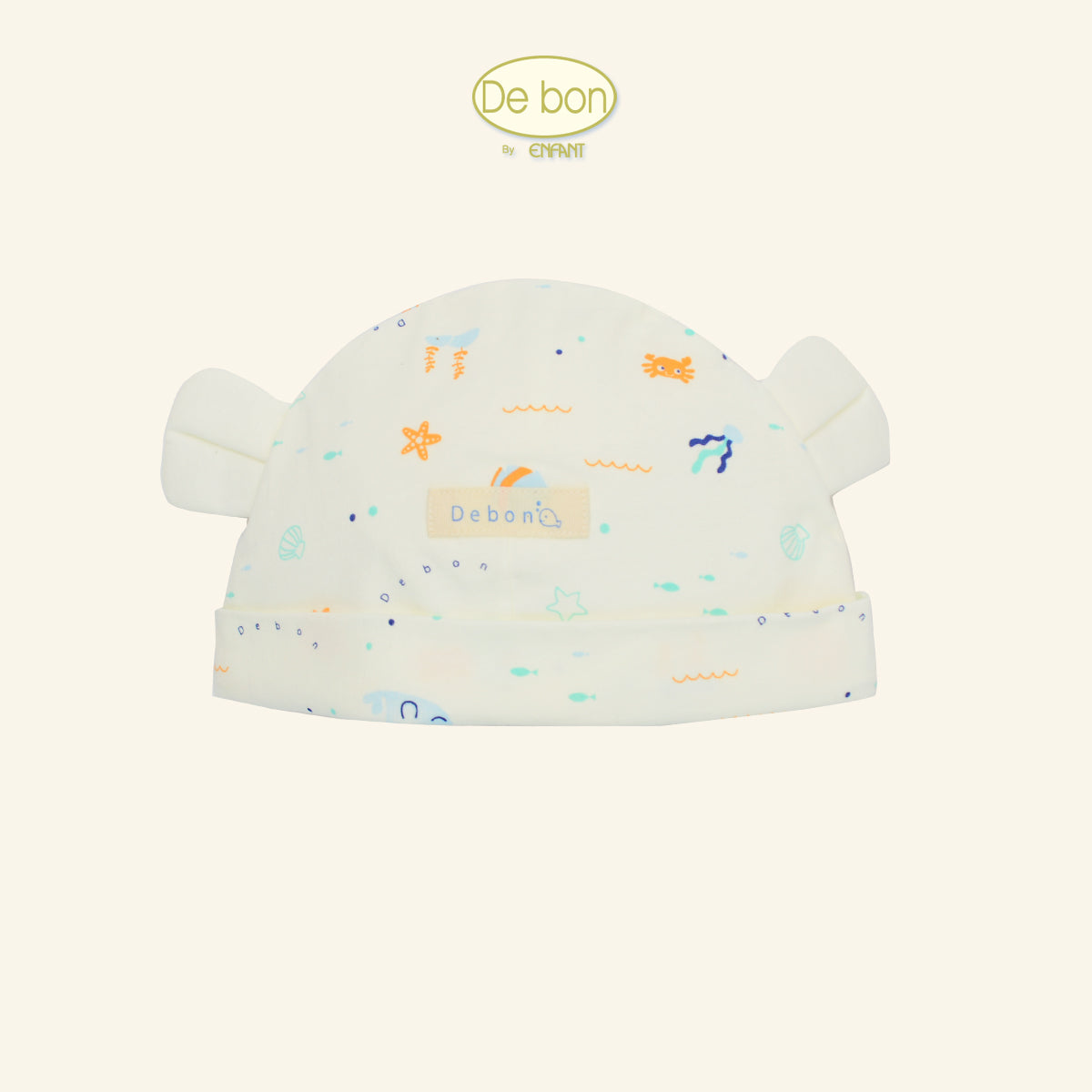 DEBON หมวกเด็กอ่อน เด็กแรกเกิด - 3 เดือน ผ้าCotton organic EJ7C66