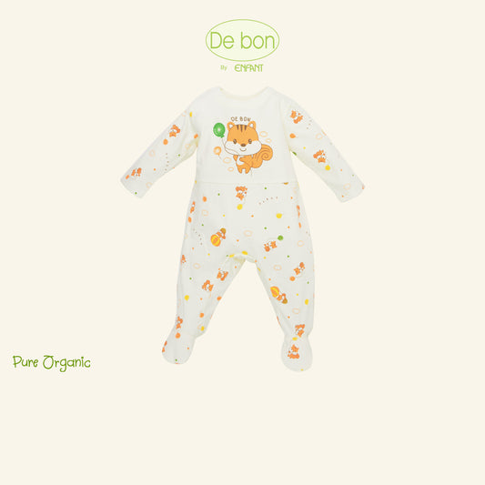 De Bon By Enfant ชุดบอดี้สูทแขนยาวขายาว ลายกระรอกบอลลูน แรกเกิด - 6เดือน EJ8C72