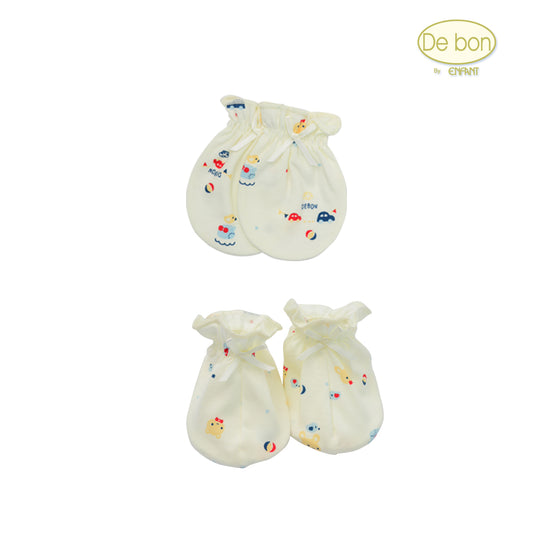 De bon Pure Organic ถุงมือ-ถุงเท้าสำหรับเด็กอ่อน EJ9C30- EJ9C31