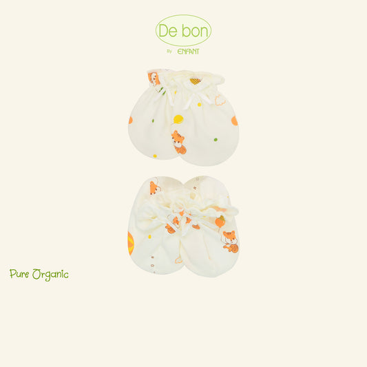 De Bon By Enfant ถุงมือ+ถุงเท้าเด็กอ่อน ลายกระรอกบอลลูน แรกเกิด-3เดือน EJ9C70+EJ9C71