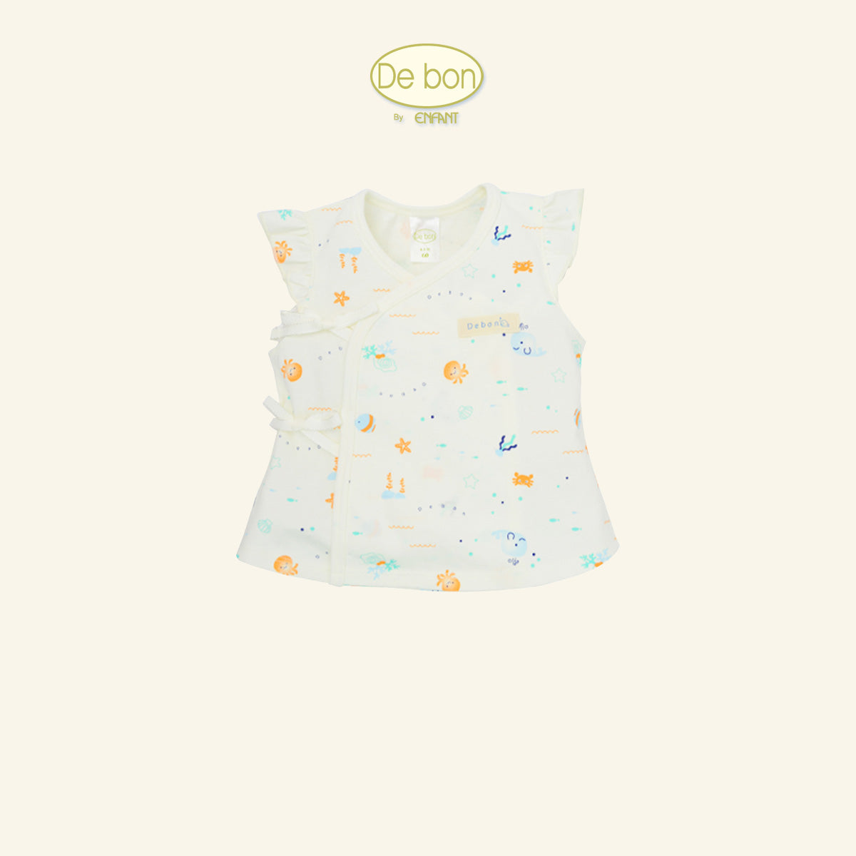 DE BON ชุดเซ็ตเด็กผู้หญิงลายทะเลสำหรับ แรกเกิด - 6 เดือน ผ้ายืด Cotton organic EJ1C62