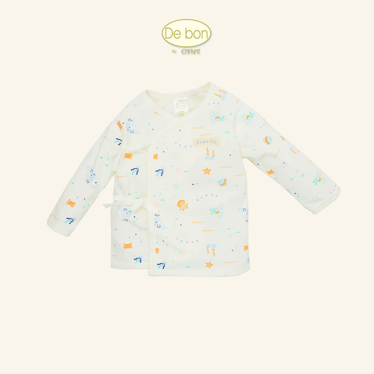 DE BON ขายแยกชิ้น เสื้อแขนยาวกระดุม เสื้อผูกแขนยาว  กางเกงขายาว ลายทะเล EJ2C66,2C67,4C65