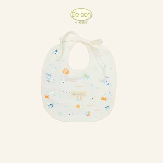 DE BON ผ้ากันเปื้อน ผ้าเช็ดปาก ลายทะเล ผลิตด้วยผ้าCotton Organic EJ5C60