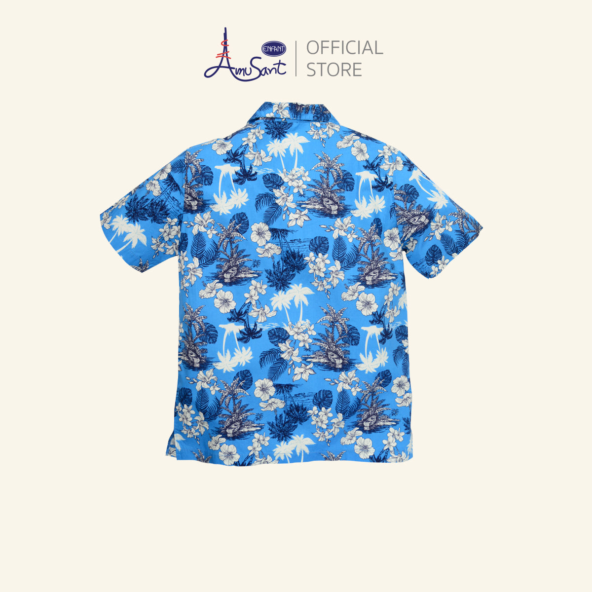 Amusant เสื้อฮาวายแฟมิลี่ พ่อ-แม่-ลูก (ฟ้าน้ำทะเล) EK9J25&EH2N70