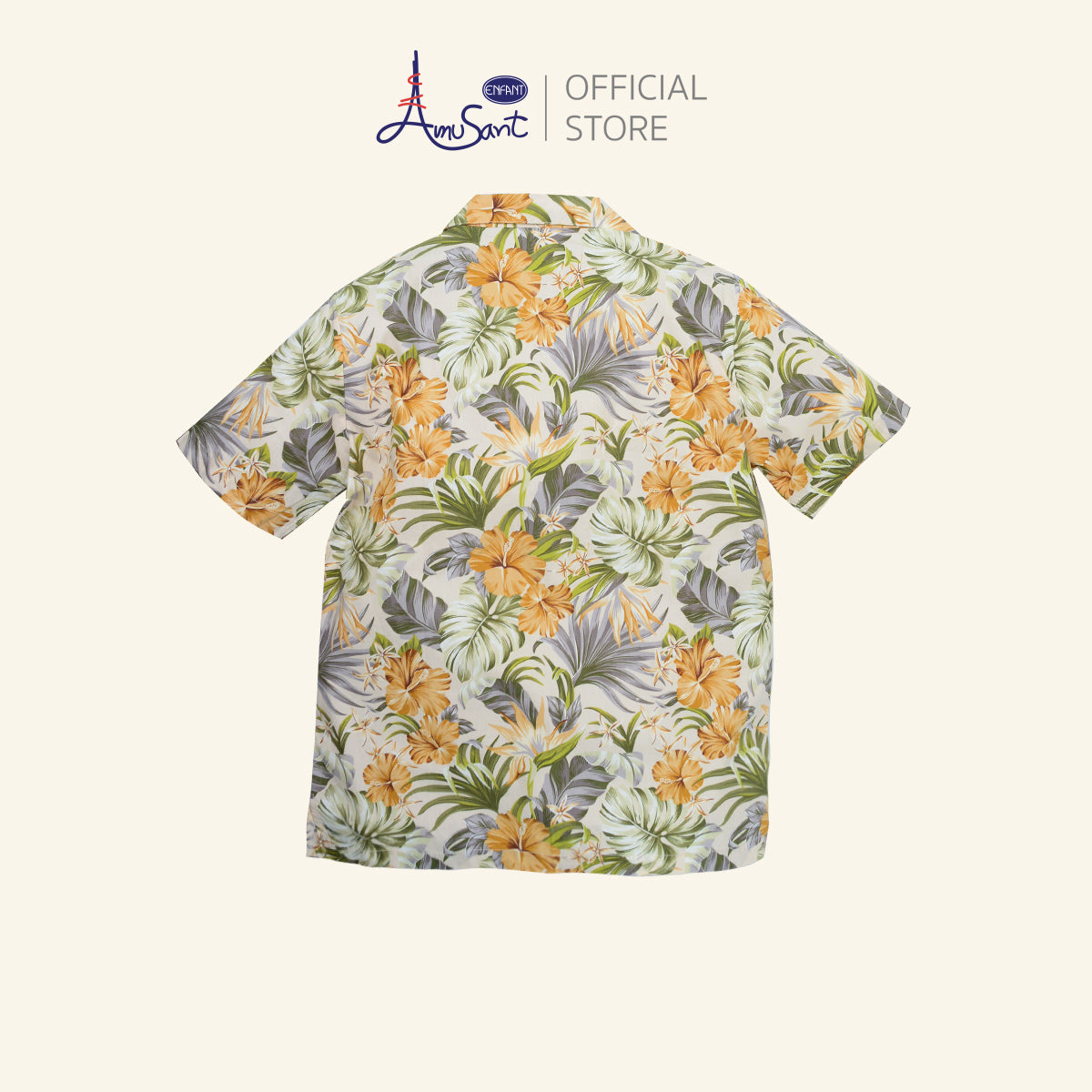 Amusant เสื้อฮาวายแฟมิลี่ พ่อ-แม่-ลูก (ชบาครีม) EK9J25&EH2N70