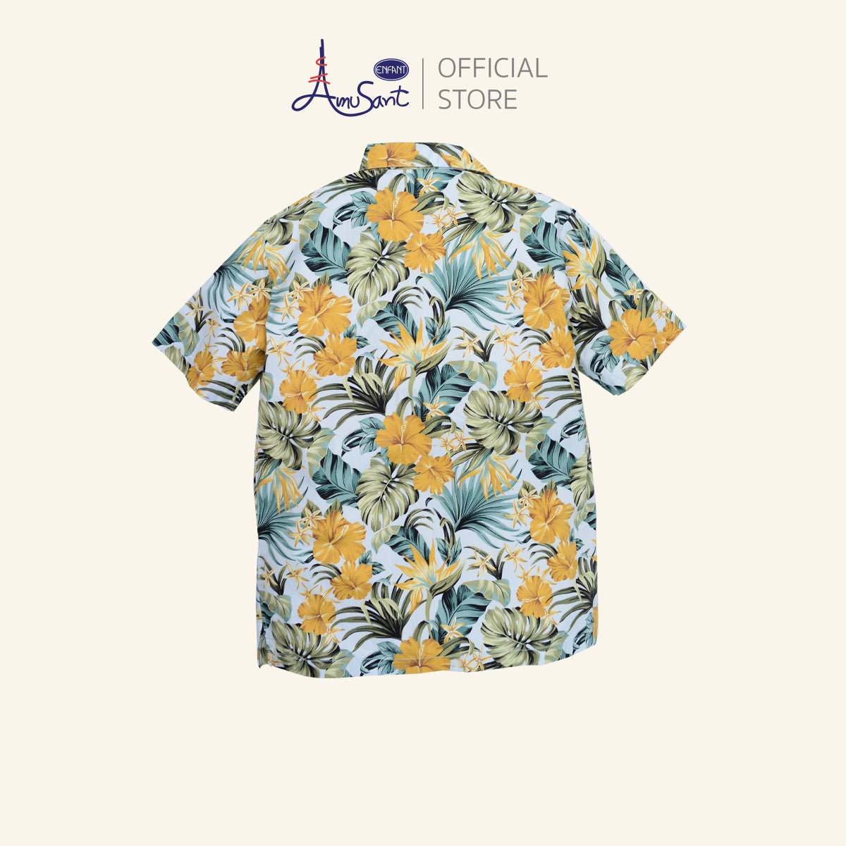 Amusant เสื้อฮาวายแฟมิลี่ พ่อ-แม่-ลูก (ชบาเขียว) EK9J25&EH2N70