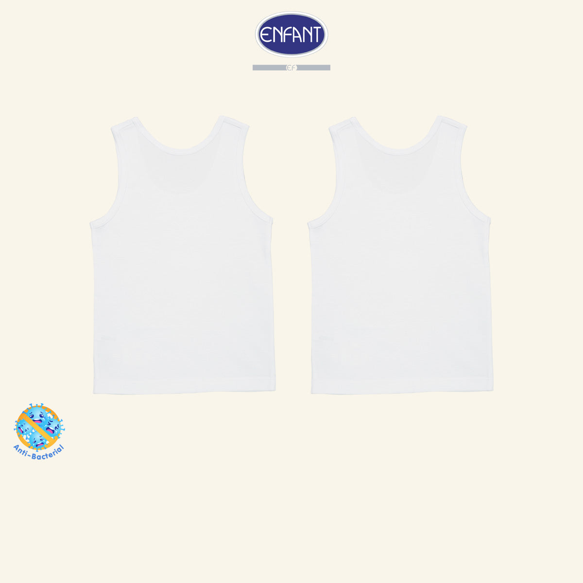 Enfant เสื้อกล้ามเด็กชายและเด็กหญิง 1 แพ็ค2ตัว ลายยีราฟ-หมี EL2A34