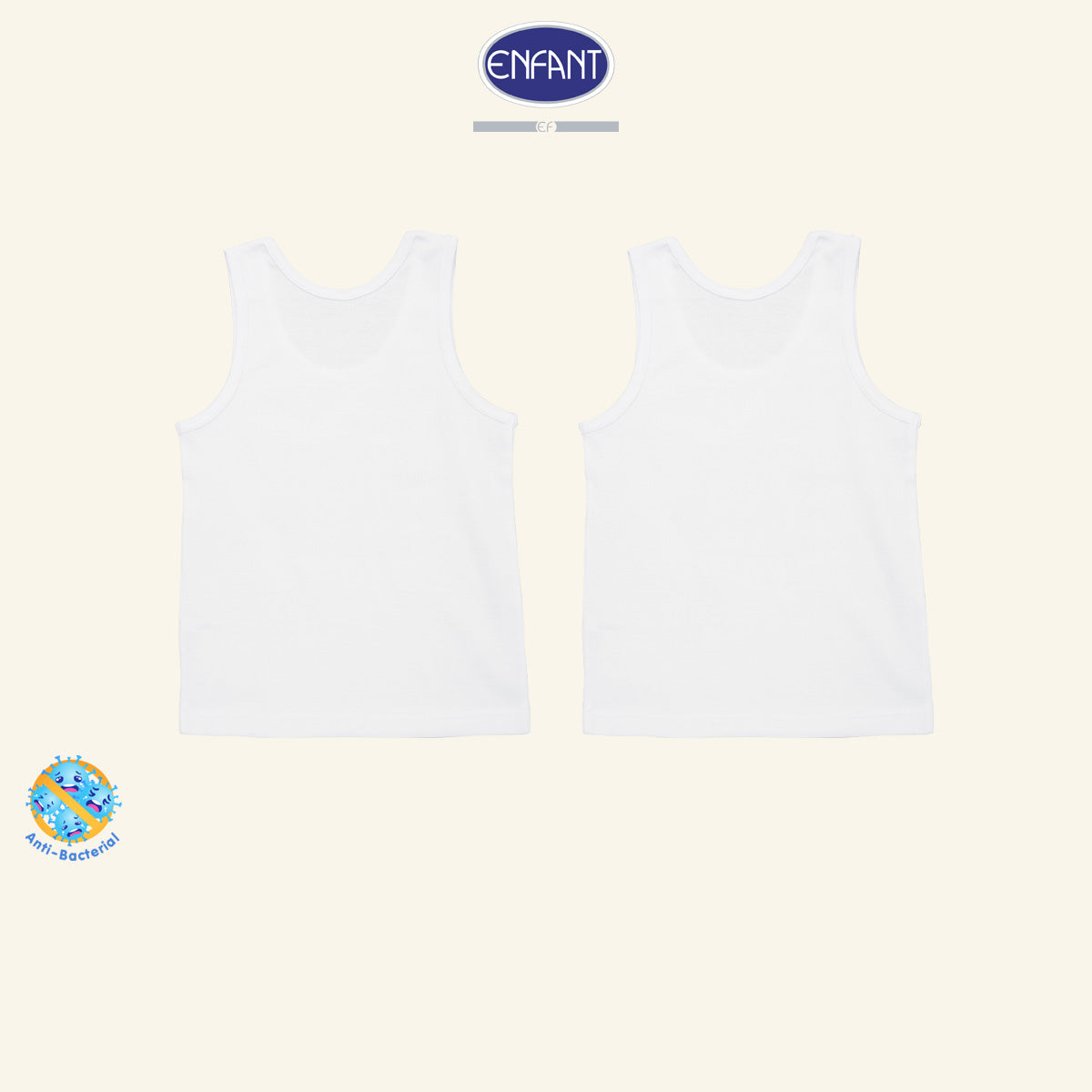 Enfant เสื้อกล้ามเด็กชายและเด็กหญิง 1 แพ็ค2ตัว หมี-เอเลี่ยน EL2A36