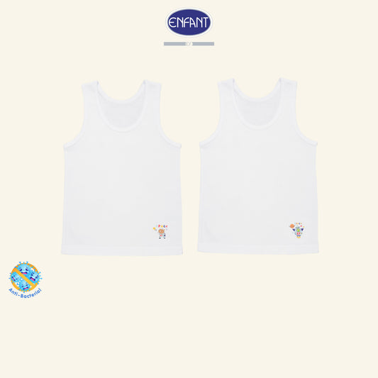 Enfant เสื้อกล้ามเด็กชายและเด็กหญิง 1 แพ็ค2ตัว หมี-เอเลี่ยน 2-12 ปี EL2A36