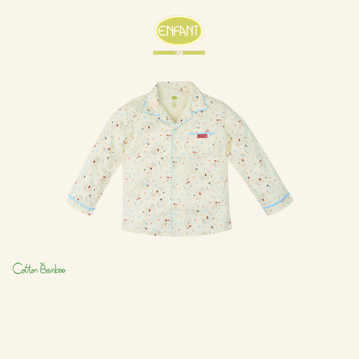 Enfant ชุดนอนเด็กชาย แขนยาว+ขายาว ลายน้องหมี 6-8 ปี EN1I43