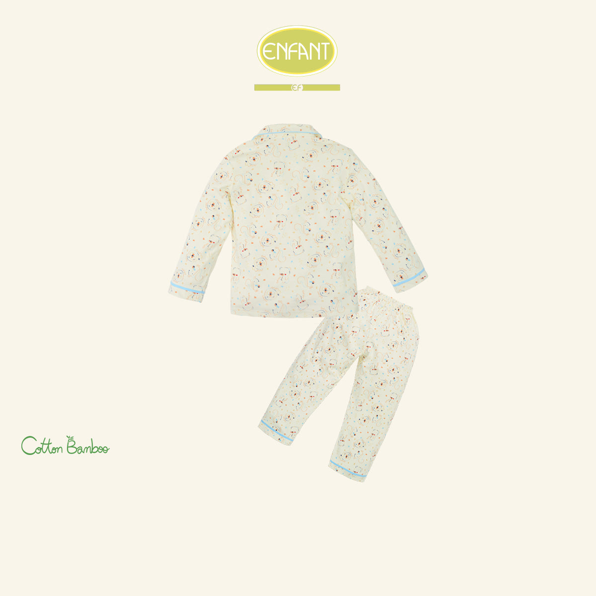 Enfant ชุดนอนเด็กชาย แขนยาว+ขายาว ลายน้องหมี 6-8 ปี EN1I43