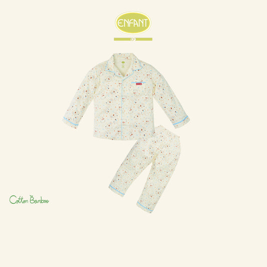 Enfant ชุดนอนเด็กชาย แขนยาว+ขายาว ลายน้องหมี 6-8 ปี EN1I43