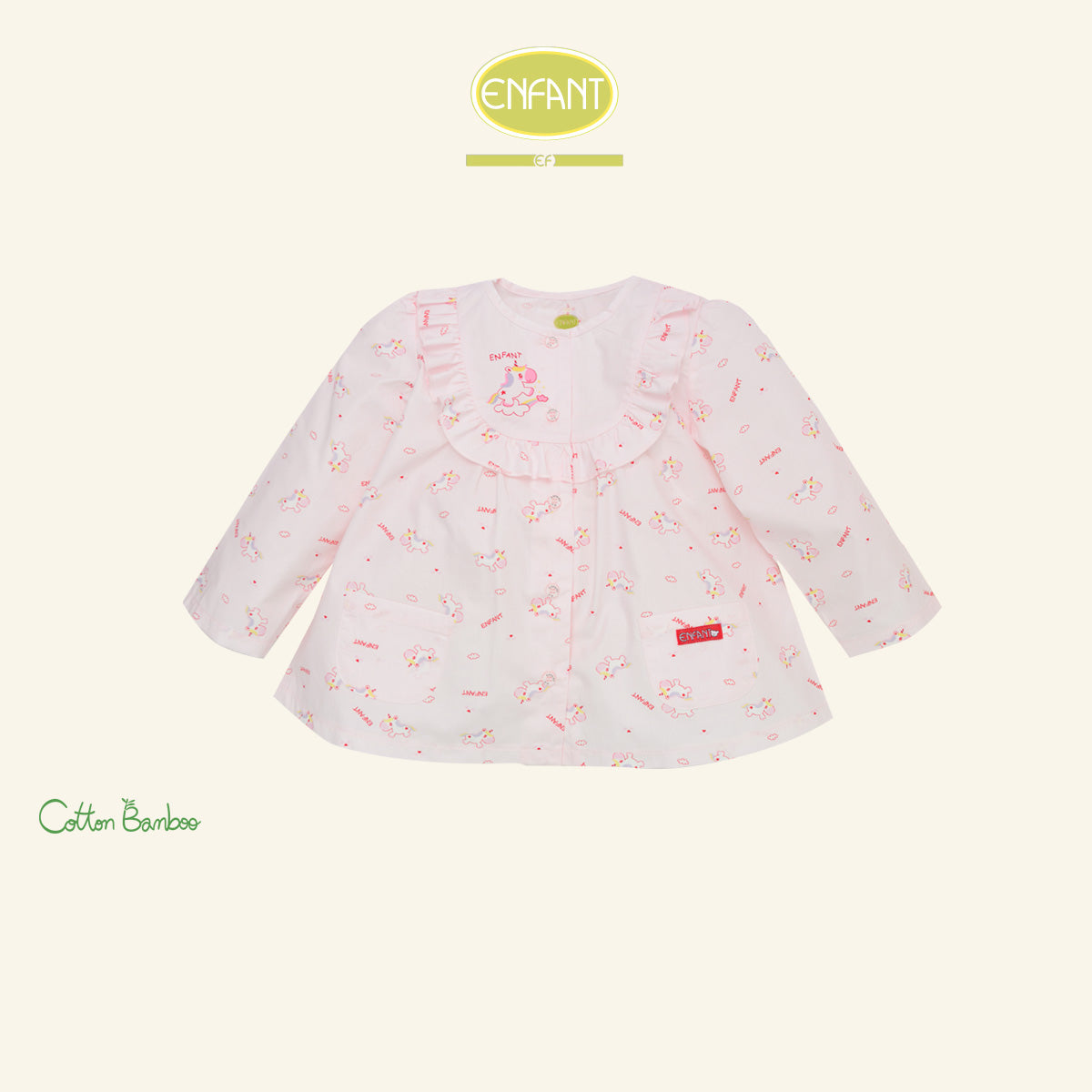 Enfant  ชุดนอนเด็กหญิง  แขนยาว+ขายาว ลายยูนิคอร์น 2-10 ปี EN1I49