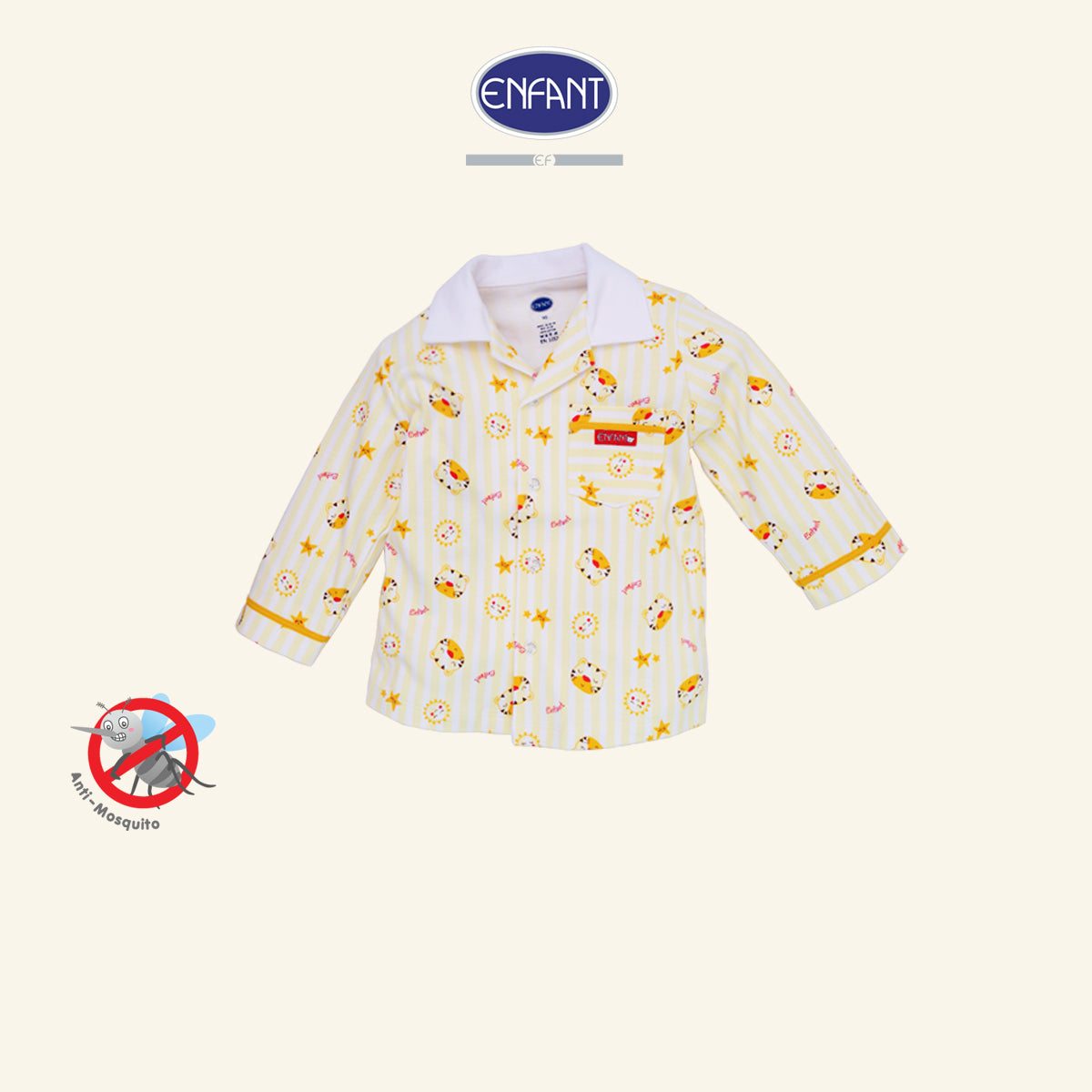 ENFANT – ชุดนอนเด็กแขนยาว ขายาว (ลายเสือ-ดวงอาทิตย์) EN1I52