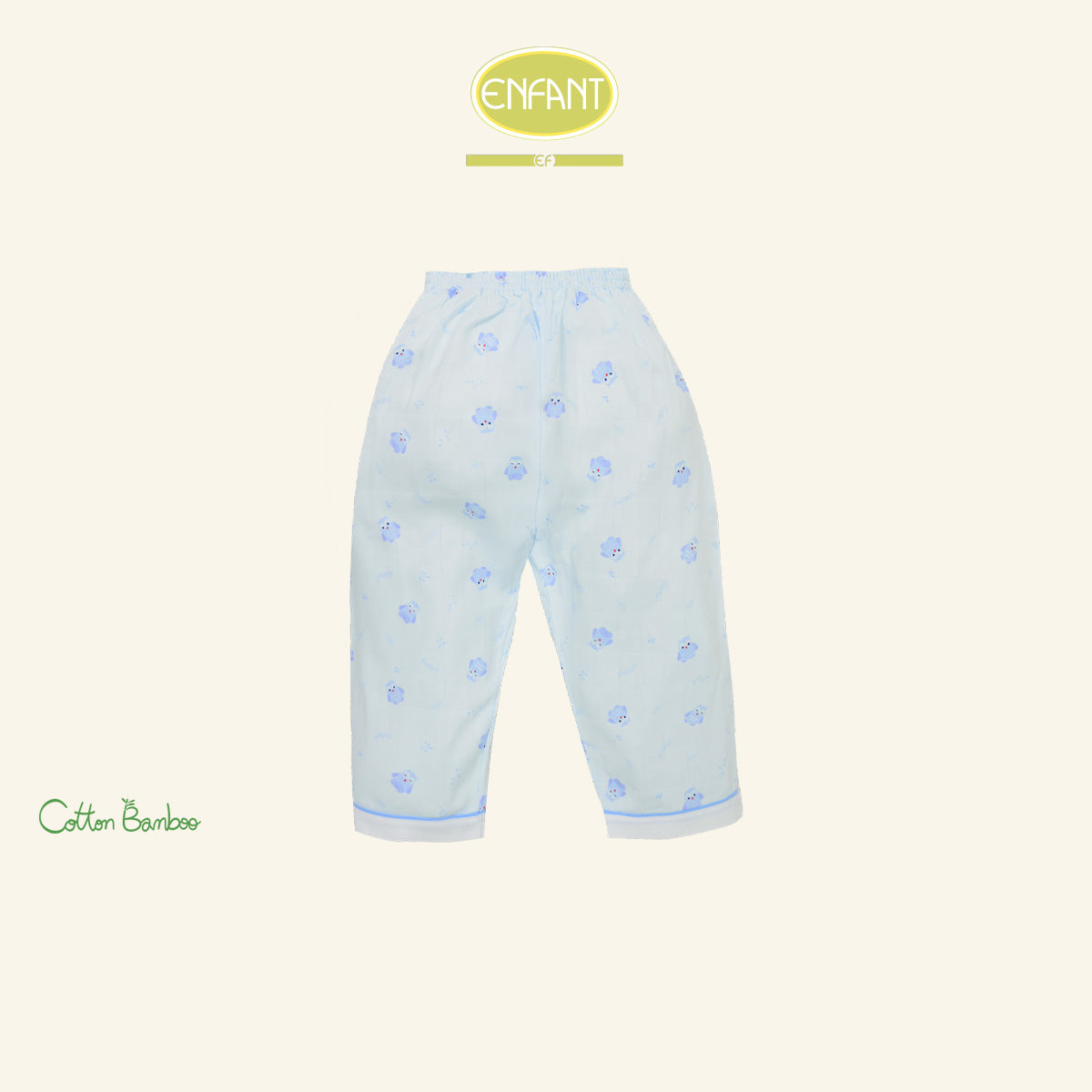 Enfant ชุดนอนเด็กชาย ผ้าสาลู แขนยาว+ขายาว ลายนกฮูก 1-10 ปี EN1I53