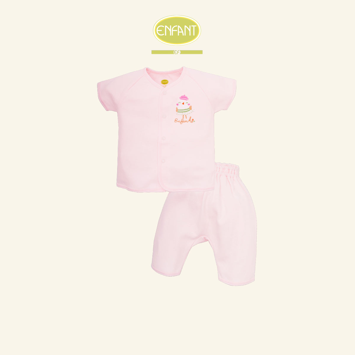 ENFANT ชุดกระดุมแขนสั้น 3เดือน-2ขวบ ฟ้า-ชมพู รุ่นER1R94
